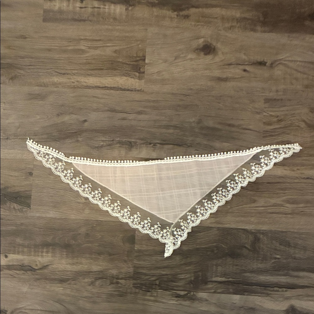 Elegant Lace Trimmed Sheer Bandana